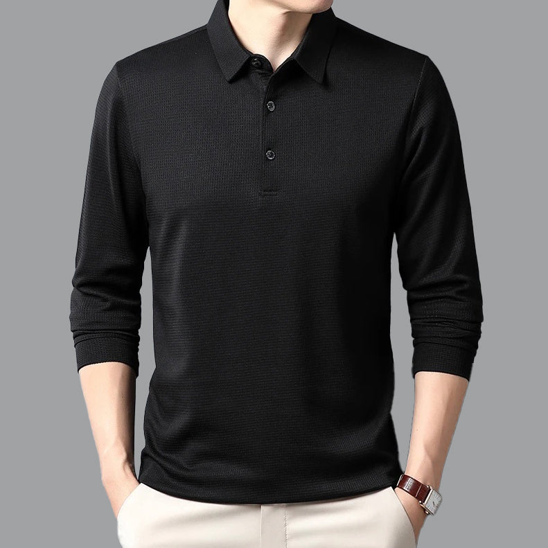 Herren Langarm Poloshirt