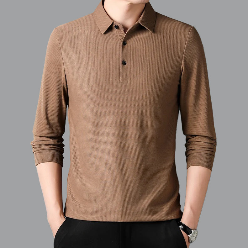 Herren Langarm Poloshirt