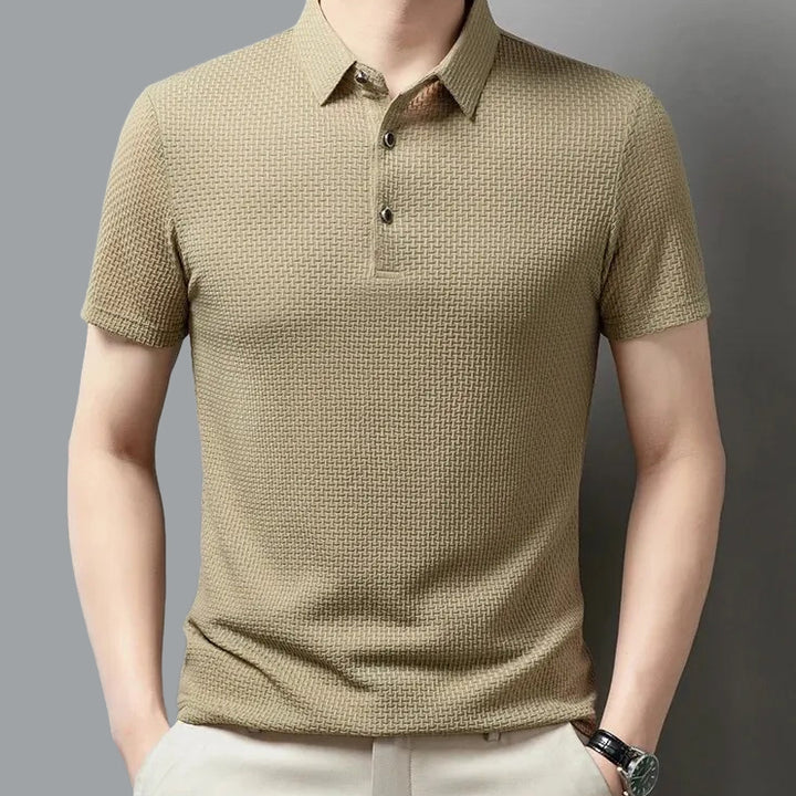 Herren Poloshirt mit Waffelstrick