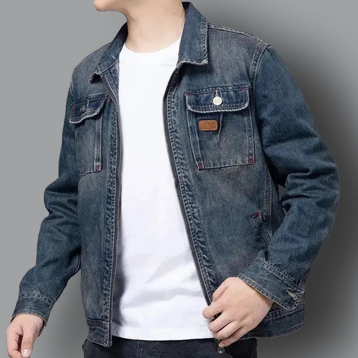 Herren Jeansjacke mit Hellem Waschung
