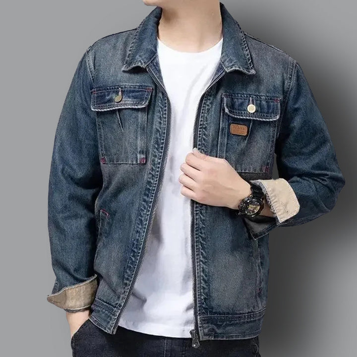 Herren Jeansjacke mit Hellem Waschung