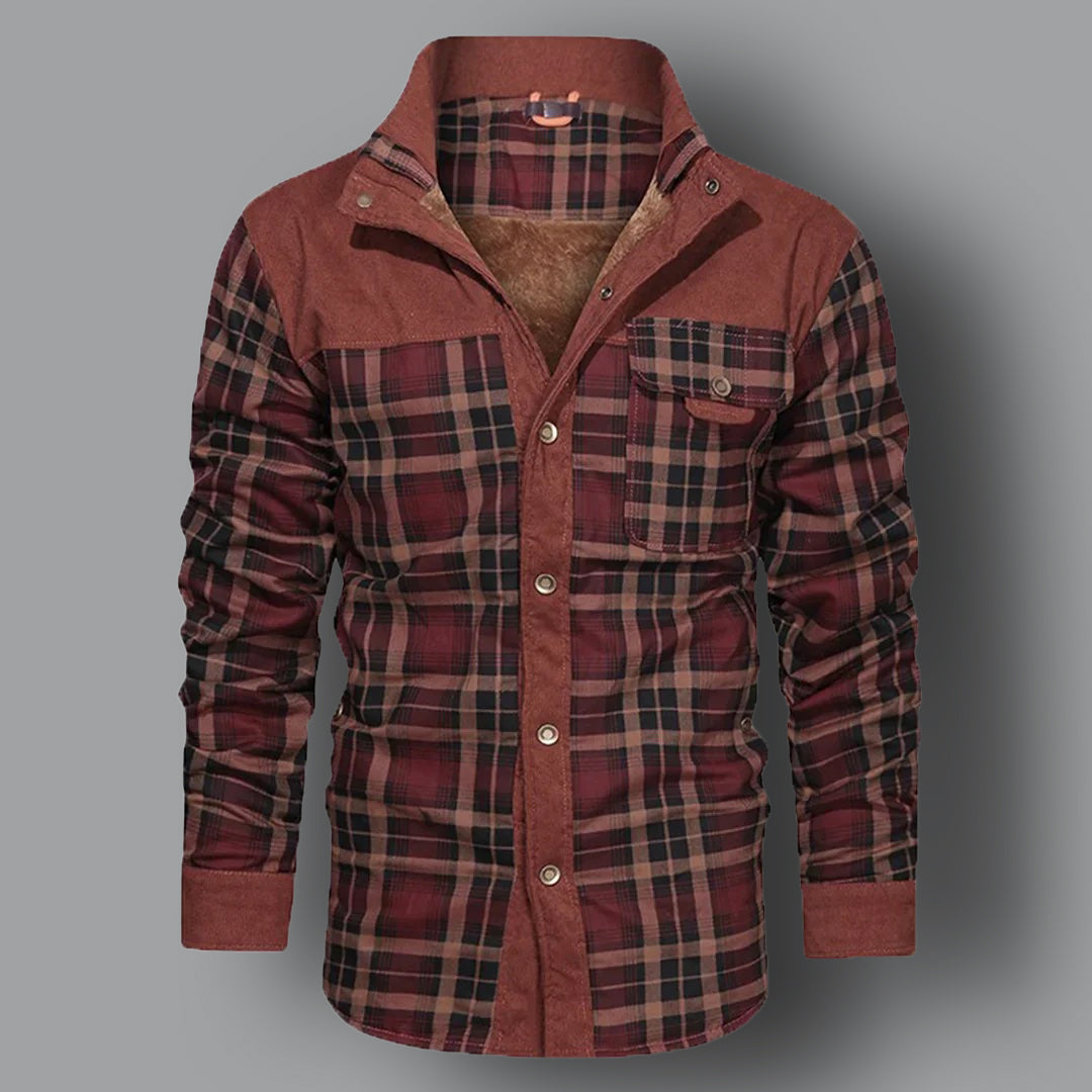 Herren Karierte Fleecejacke