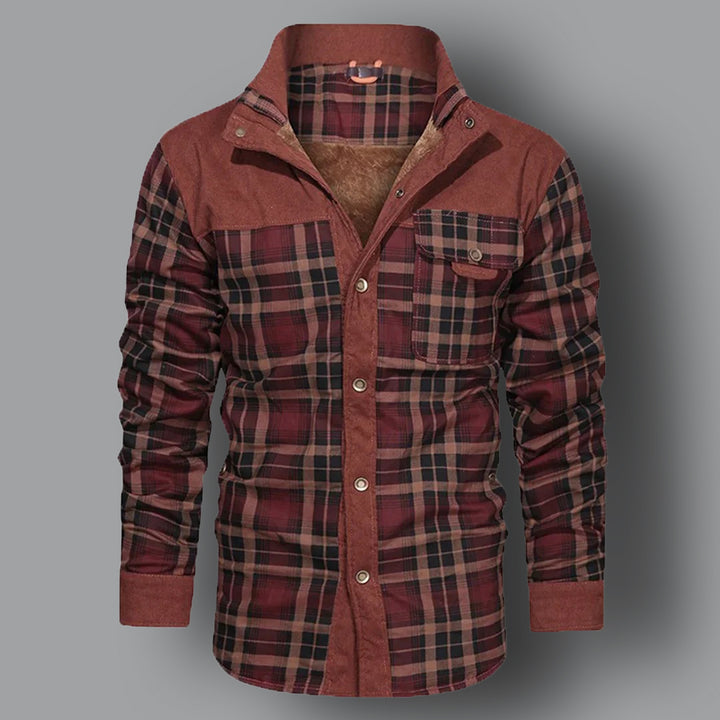 Herren Karierte Fleecejacke