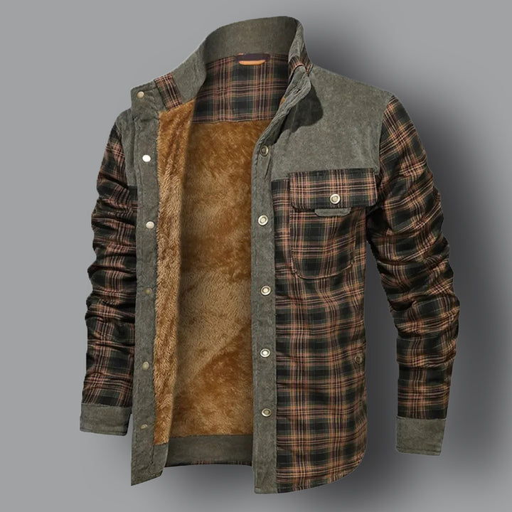 Herren Karierte Fleecejacke